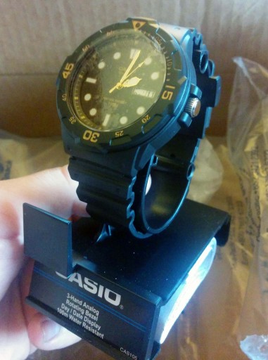 Casio MRW 200H out of its wrap