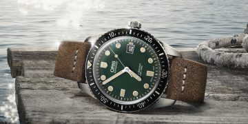 Oris Divers 65 Green Dial Leather Strap