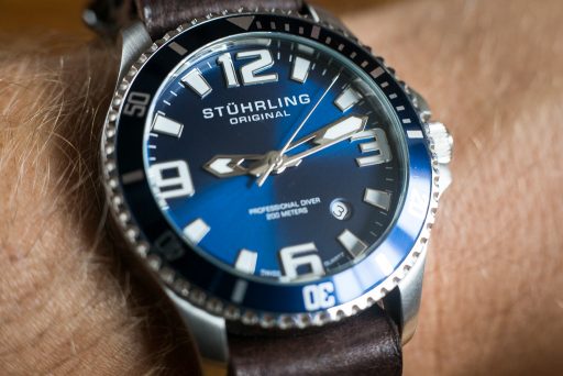 Stuhrling Aquadiver Regatta Review – Wrist Shot Close