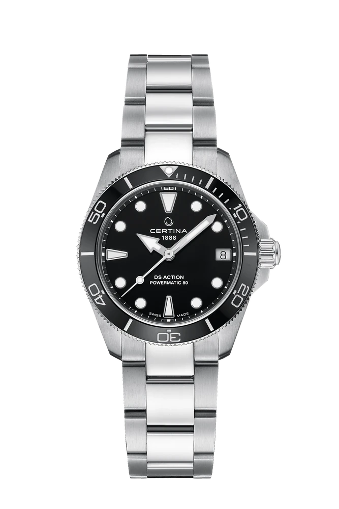 Stock photo of the Certina DS Action 34.5mm with black dial